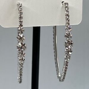 Baubles Hoop Austrian Crystal Silver Earrings $12 EA or Bundle 3/$20
